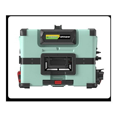 HyperPower HP24 — Frontansicht mit geschlossener Anschlussabdeckung